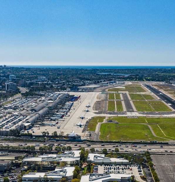 Aerial shot of airport