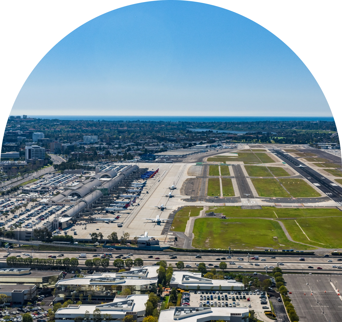 Aerial shot of airport