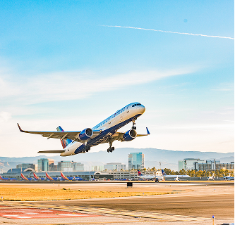 Plane takes off
