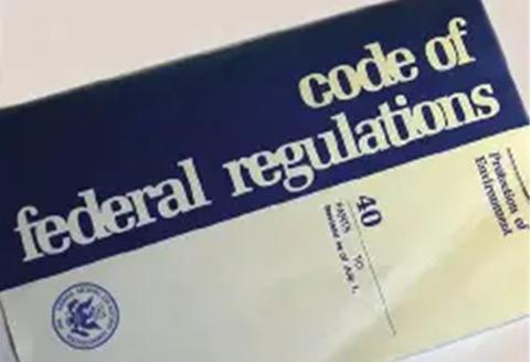close up of federal regulation book