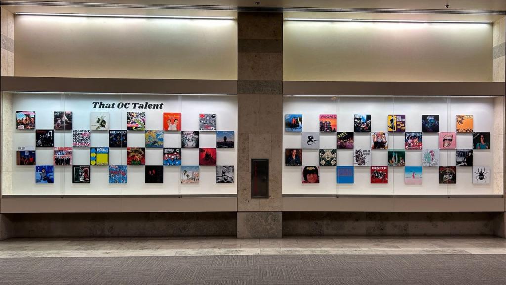 Installation View of That OC Sound Album Cover Displays