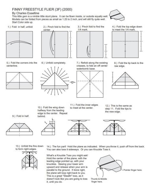 Instructions for folding Finny airplane