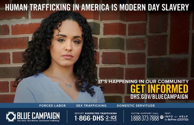 Human Trafficking Awareness campaign graphic