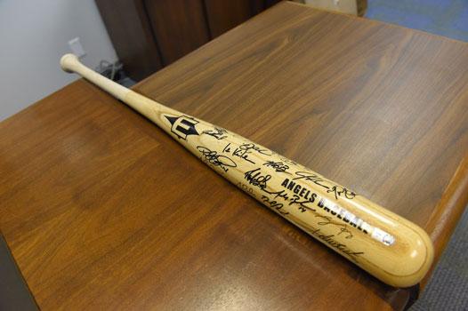 Signed Angels baseball bat