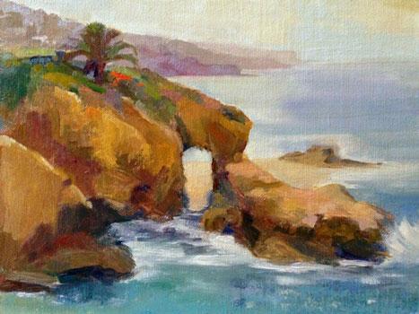 Ocean hillside painting 