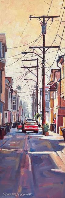 Wired Alley. acrylic on canvas 24x8