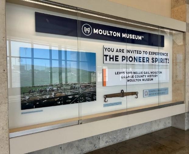 Introduction case for the Moulton Museum display