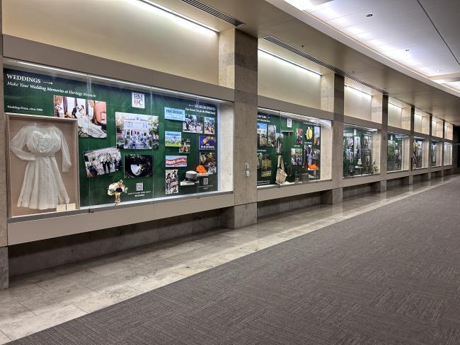 Wide view of Heritage Museum of Orange County exhibition